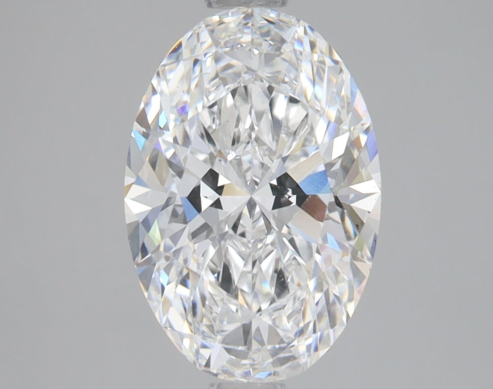 2.45 Carat Oval Lab Diamond with  Cut Diamond in 14KT  view 1
