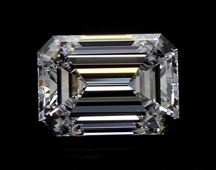 2.06 Carat Emerald Lab Diamond with  Cut Diamond in 14KT  view 1
