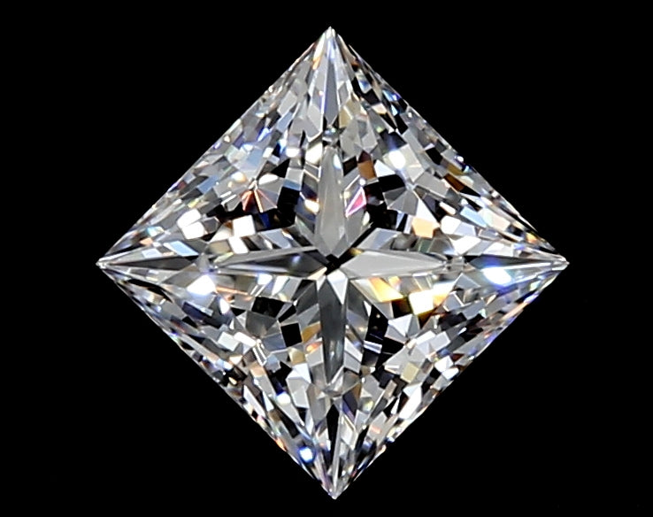 1.52 Carat Princess Lab Diamond with  Cut Diamond in 14KT  view 1

