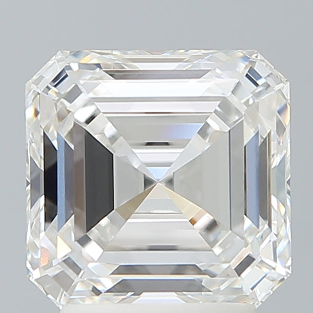 3.08 Carat Asscher Lab Diamond with  Cut Diamond in 14KT  view 1
