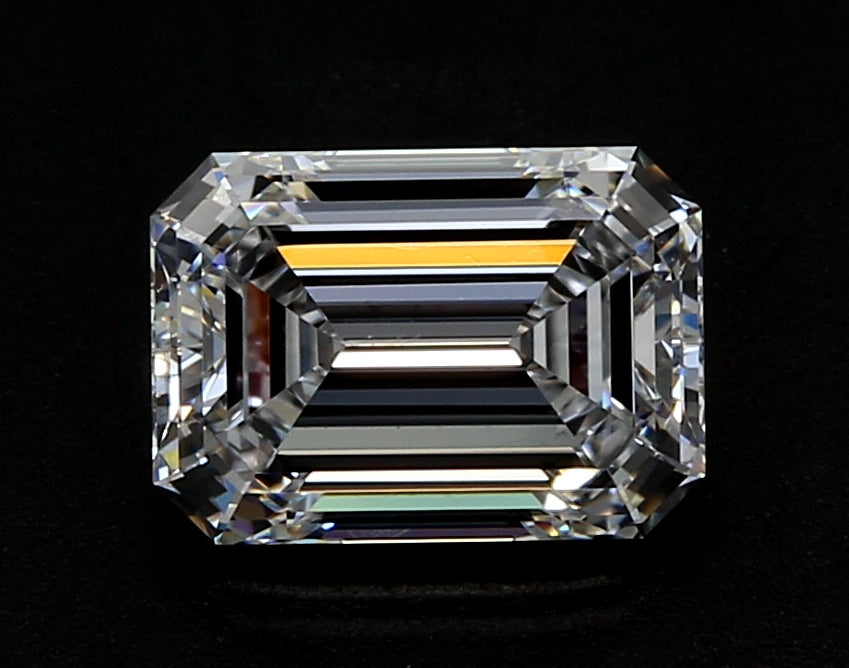 2.52 Carat Emerald Lab Diamond with  Cut Diamond in 14KT  view 1
