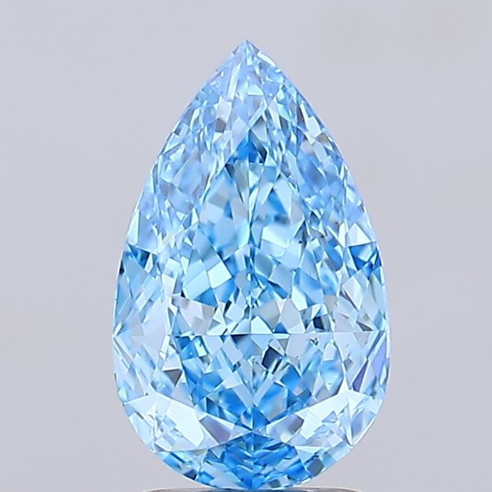 2.6 Carat Pear Lab Diamond with  Cut Diamond in 14KT  view 1
