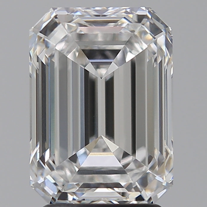 3.04 Carat Emerald Lab Diamond with  Cut Diamond in 14KT  view 1
