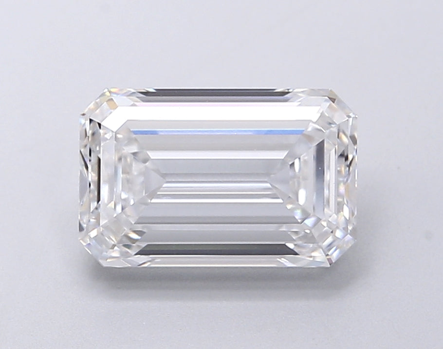 2.91 Carat Emerald Lab Diamond with  Cut Diamond in 14KT  view 1
