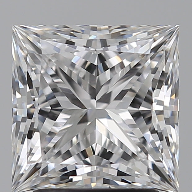 2.53 Carat Princess Lab Diamond with  Cut Diamond in 14KT  view 1
