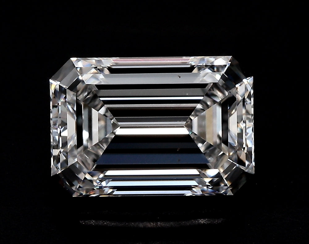 2.05 Carat Emerald Lab Diamond with  Cut Diamond in 14KT  view 1
