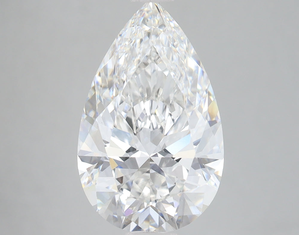 3.78 Carat Pear Lab Diamond with  Cut Diamond in 14KT  view 1
