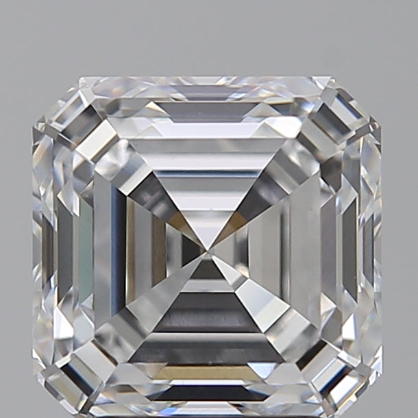3.08 Carat Asscher Lab Diamond with  Cut Diamond in 14KT  view 1
