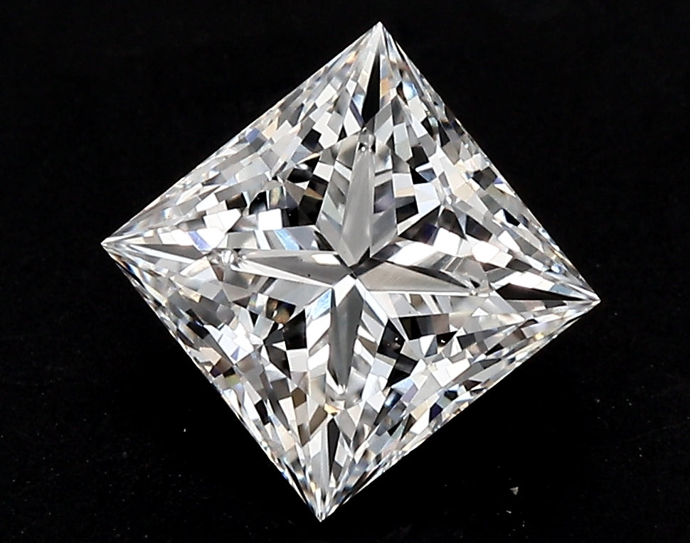 1.6 Carat Princess Lab Diamond with  Cut Diamond in 14KT  view 1
