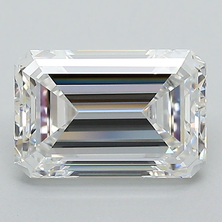2.07 Carat Emerald Lab Diamond with  Cut Diamond in 14KT  view 1
