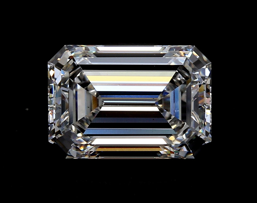 2.04 Carat Emerald Lab Diamond with  Cut Diamond in 14KT  view 1
