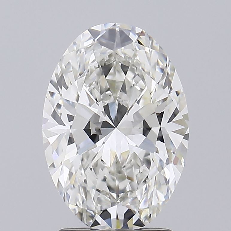 2.32 Carat Oval Lab Diamond with  Cut Diamond in 14KT  view 1
