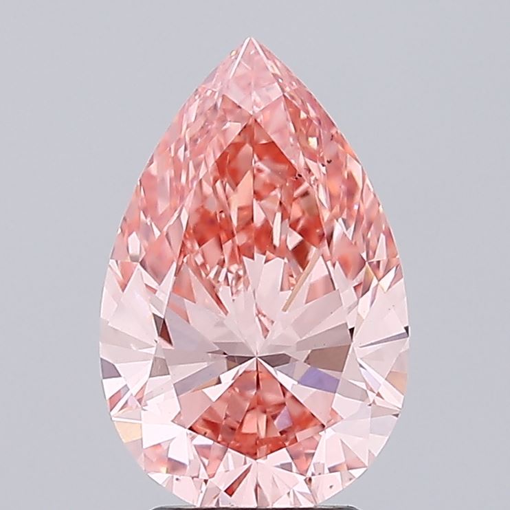 3.25 Carat Pear Lab Diamond with  Cut Diamond in 14KT  view 1
