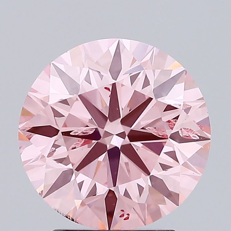 2.94 Carat Round Lab Diamond with  Cut Diamond in 14KT  view 1
