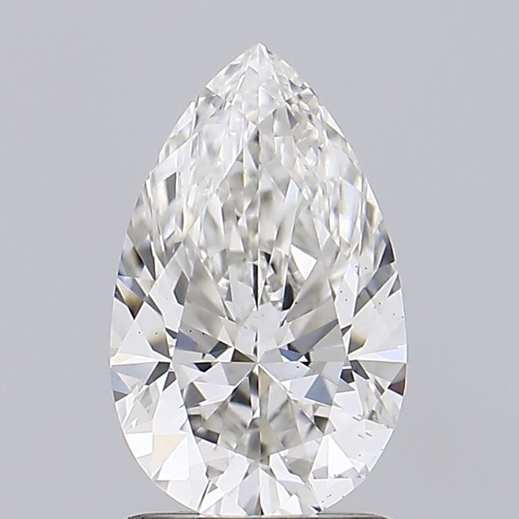 1.11 Carat Pear Lab Diamond with  Cut Diamond in 14KT  view 1
