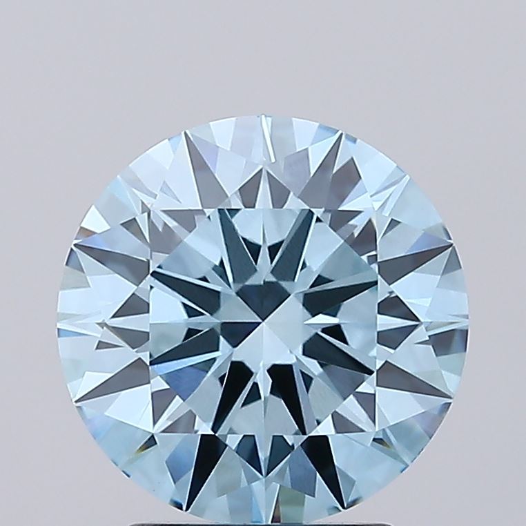 2.9 Carat Round Lab Diamond with  Cut Diamond in 14KT  view 1
