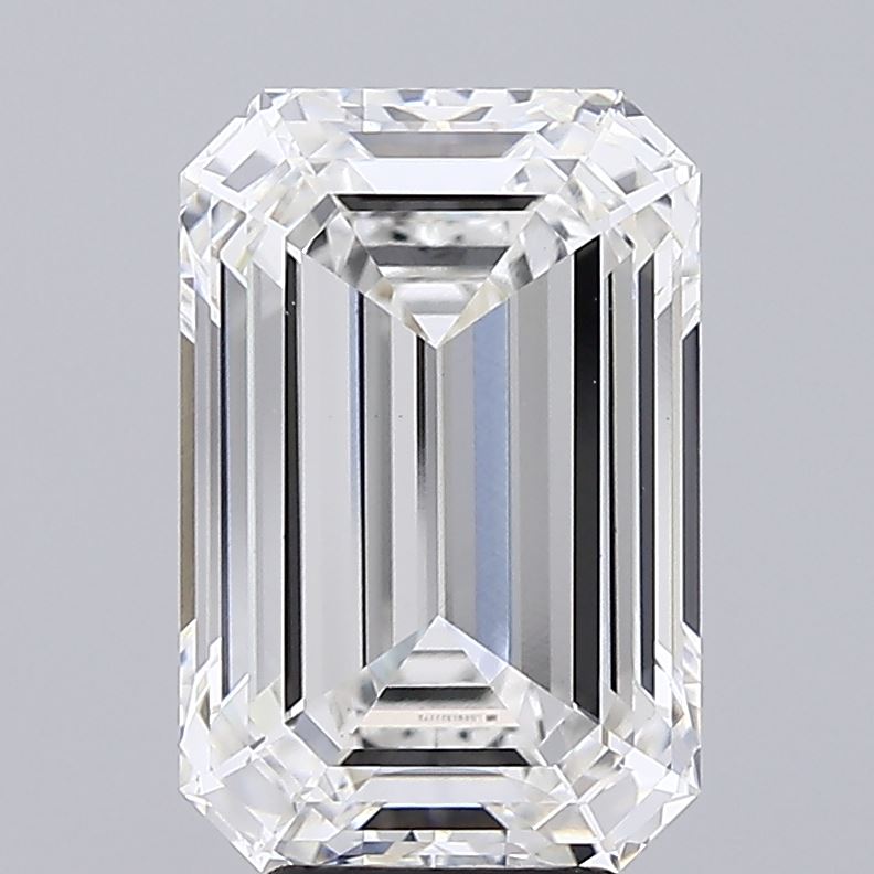 6.45 Carat Emerald Lab Diamond with  Cut Diamond in 14KT  view 1
