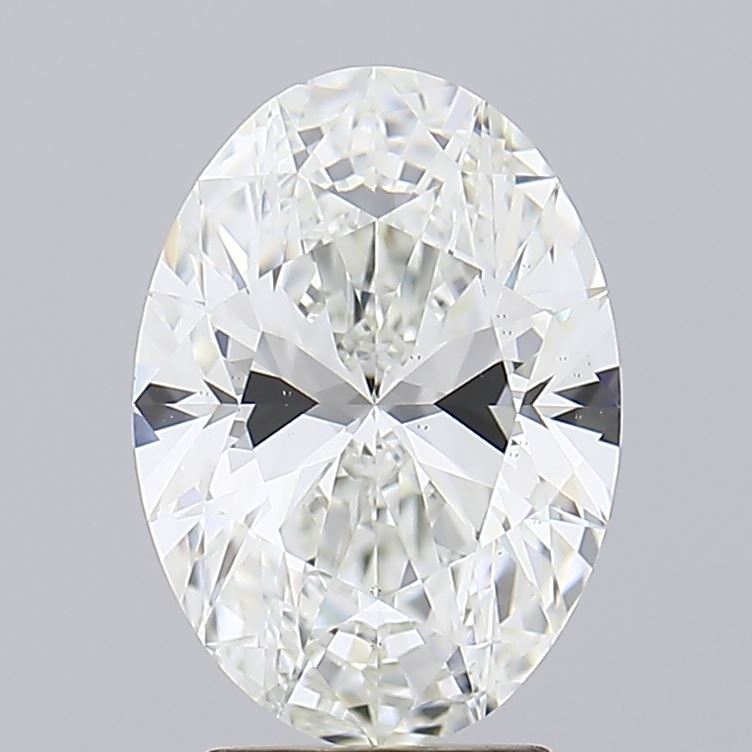 3.0 Carat Oval Lab Diamond with  Cut Diamond in 14KT  view 1
