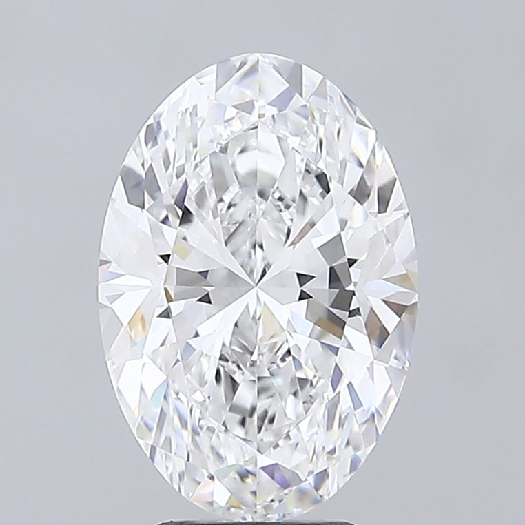 4.04 Carat Oval Lab Diamond with  Cut Diamond in 14KT  view 1
