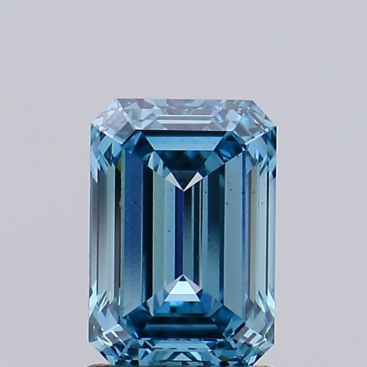 1.5 Carat Emerald Lab Diamond with  Cut Diamond in 14KT  view 1
