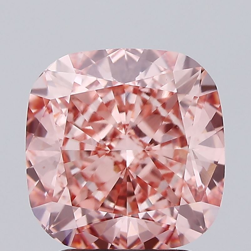 3.04 Carat Cushion Lab Diamond with  Cut Diamond in 14KT  view 1
