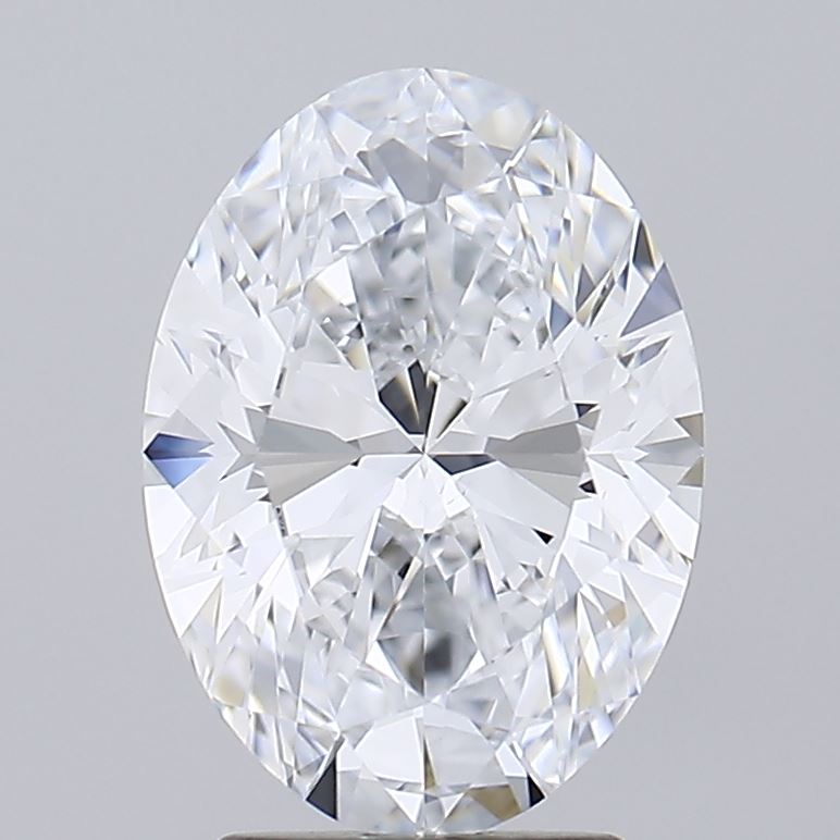 3.01 Carat Oval Lab Diamond with  Cut Diamond in 14KT  view 1
