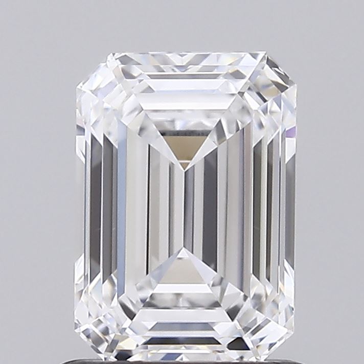 1.01 Carat Emerald Lab Diamond with  Cut Diamond in 14KT  view 1
