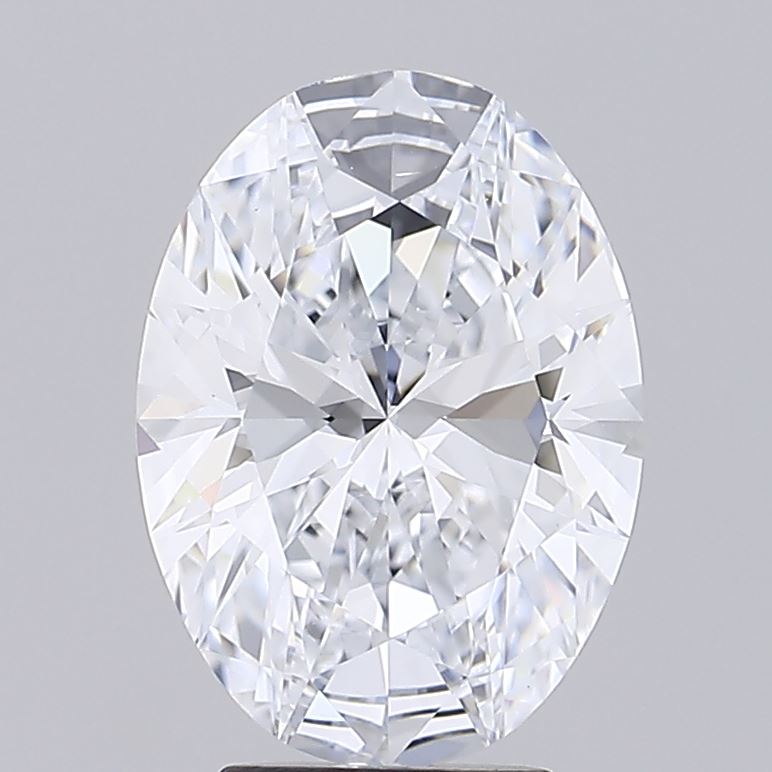 4.0 Carat Oval Lab Diamond with  Cut Diamond in 14KT  view 1
