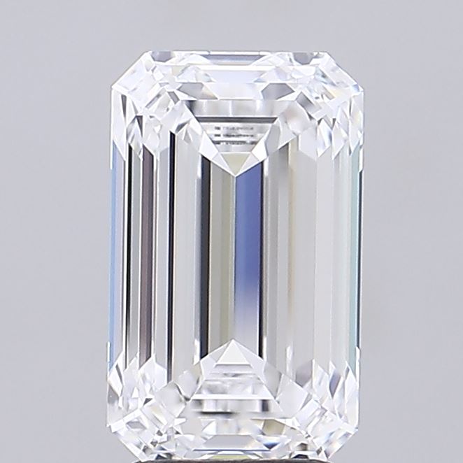 3.72 Carat Emerald Lab Diamond with  Cut Diamond in 14KT  view 1
