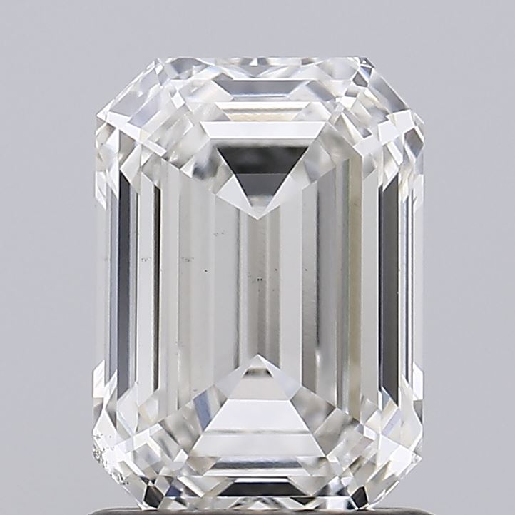 1.34 Carat Emerald Lab Diamond with  Cut Diamond in 14KT  view 1
