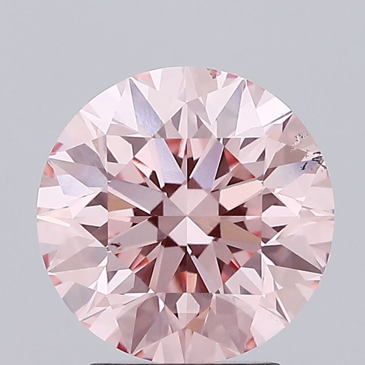 2.82 Carat Round Lab Diamond with  Cut Diamond in 14KT  view 1
