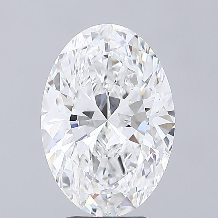 4.06 Carat Oval Lab Diamond with  Cut Diamond in 14KT  view 1

