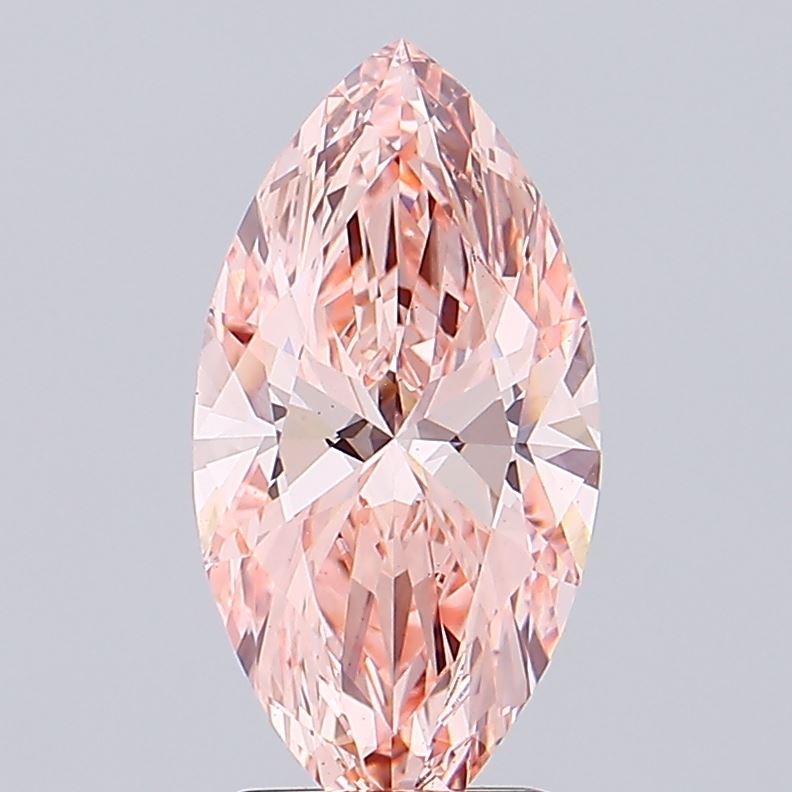 2.6 Carat Marquise Lab Diamond with  Cut Diamond in 14KT  view 1
