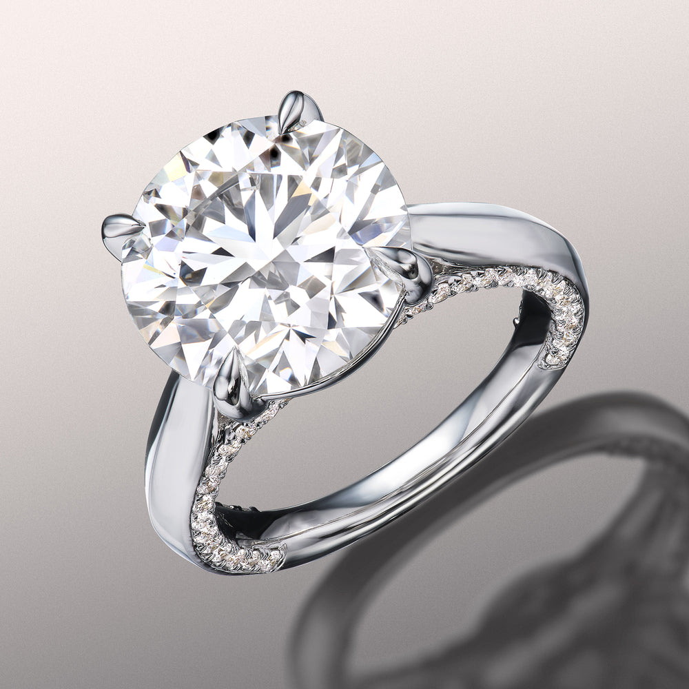 Round Cut The Monet Ring with Lab Grown Diamond in 14KT White Gold view 3
