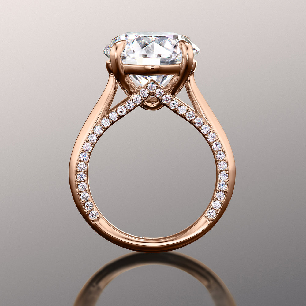Round Cut The Monet Ring with Lab Grown Diamond in 14KT Rose Gold view 4
