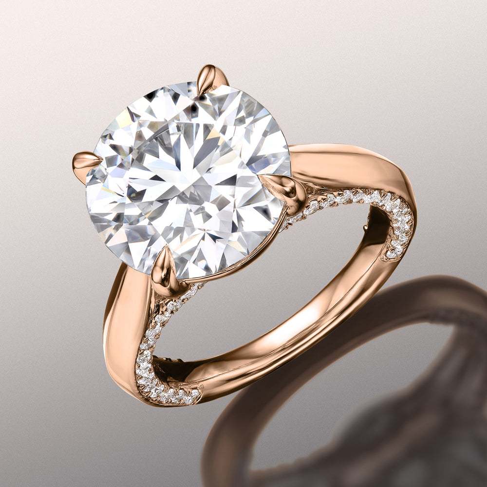 Round Cut The Monet Ring with Lab Grown Diamond in 14KT Rose Gold view 3
