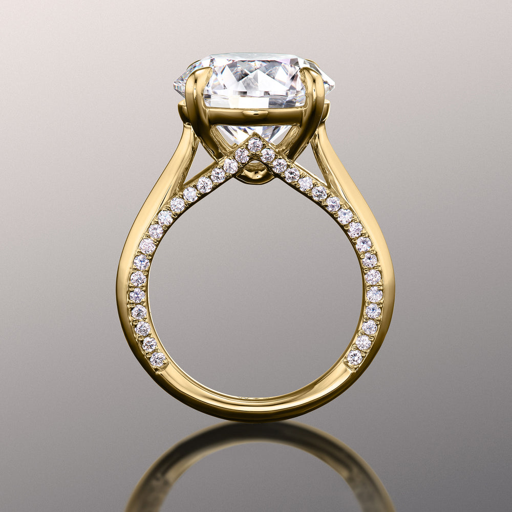 Round Cut The Monet Ring with Lab Grown Diamond in 14KT Yellow Gold view 4
