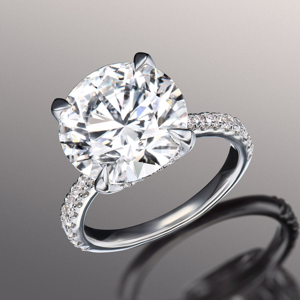Round Cut The Cassatt Ring with Lab Grown Diamond in 14KT White Gold view 3
