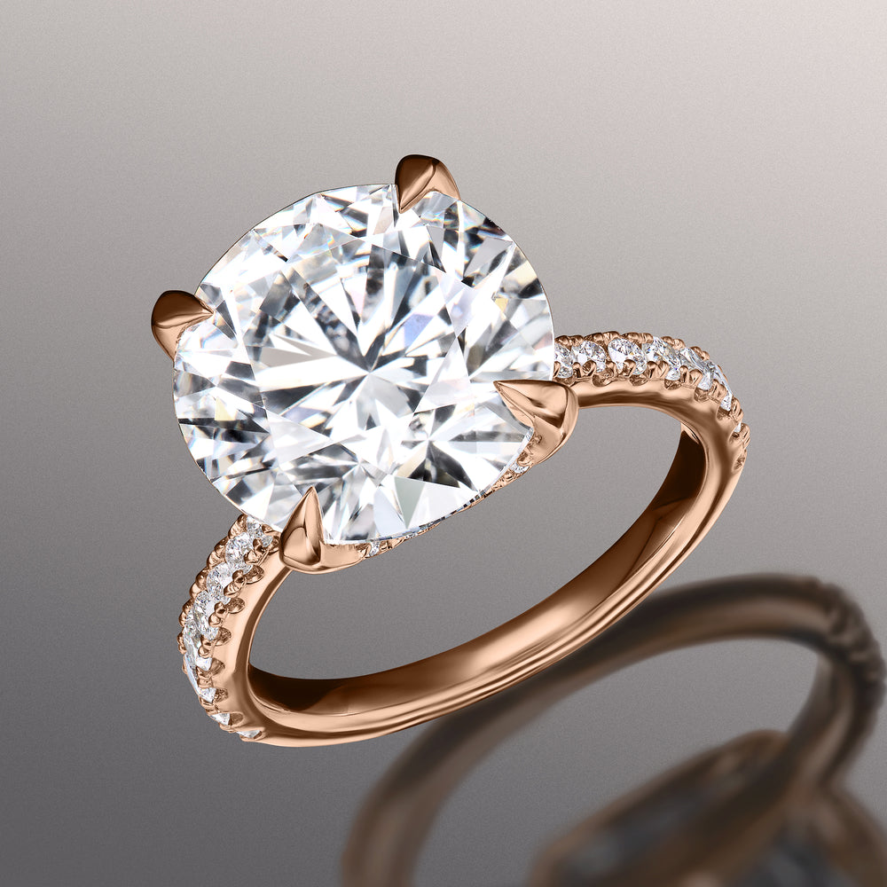 The Cassatt Ring with Round Cut Diamond in 14KT Rose Gold view 3
