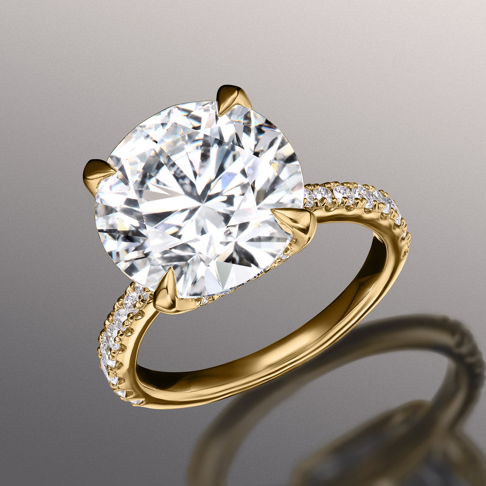 The Cassatt Ring with Round Cut Diamond in 14KT Yellow Gold view 3
