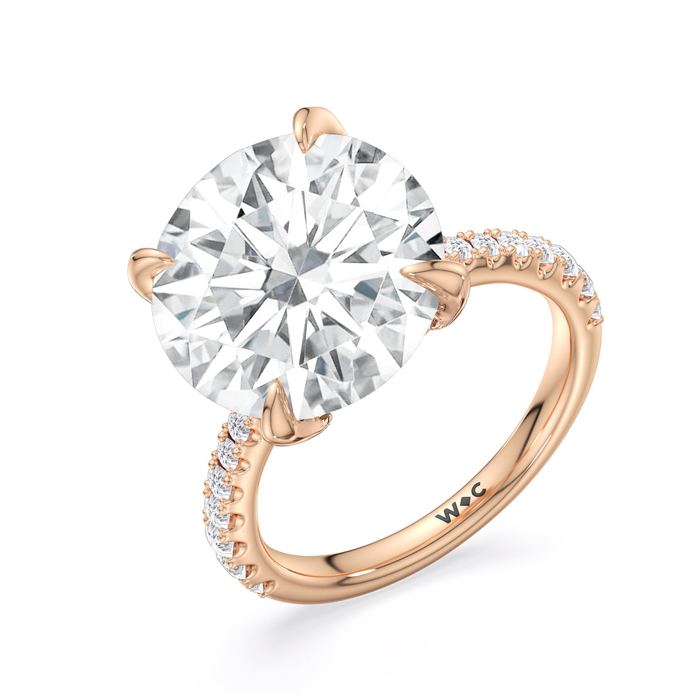 Round Cut The Cassatt Ring with Lab Grown Diamond in 14KT Rose Gold view 4
