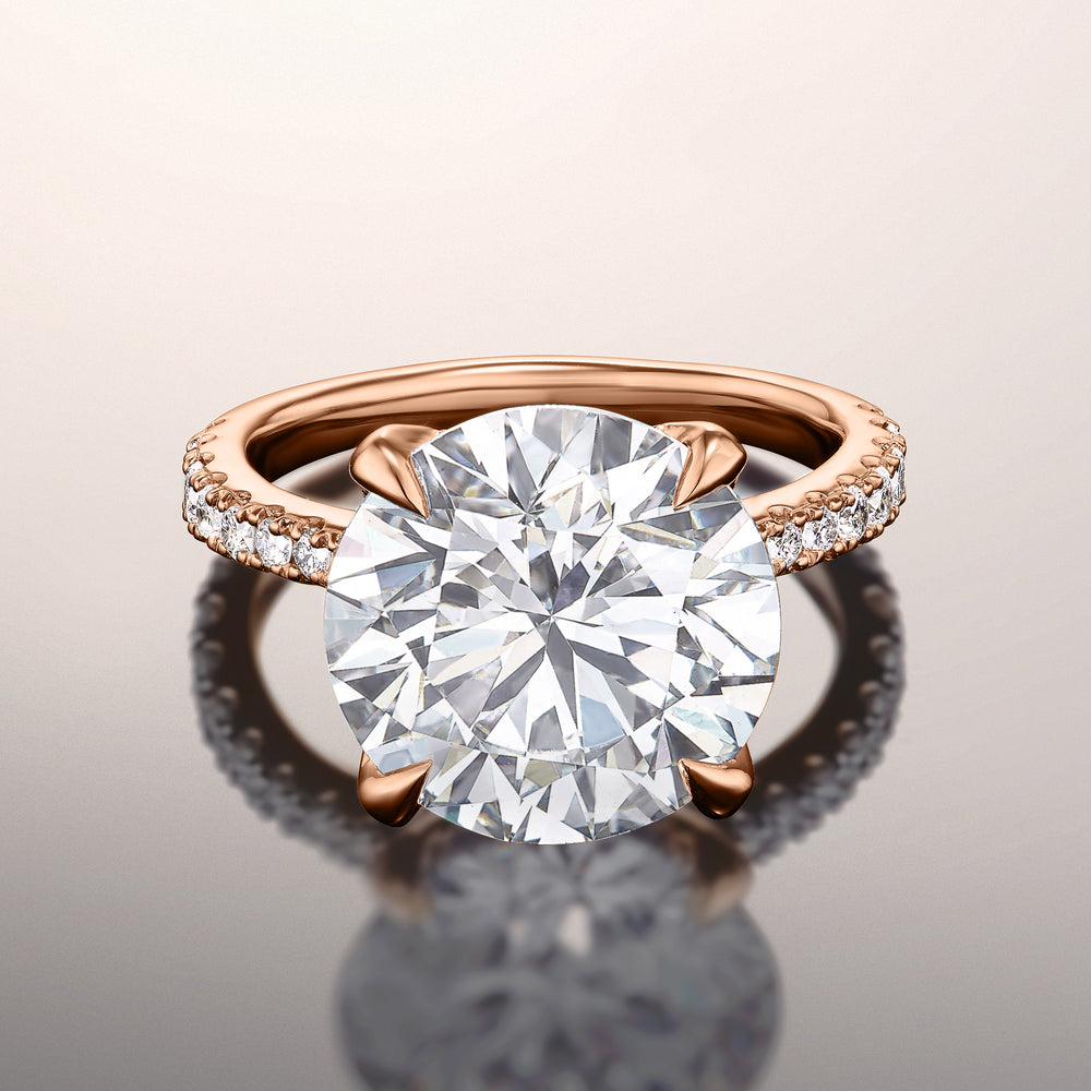 The Cassatt Ring with Round Cut Diamond in 14KT Rose Gold view 1
