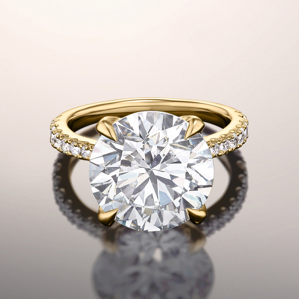 The Cassatt Ring with Round Cut Diamond in 14KT Yellow Gold view 1

