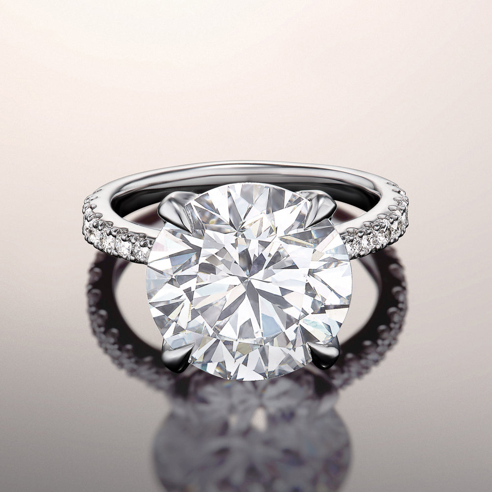 Round Cut The Cassatt Ring with Lab Grown Diamond in 14KT Platinum view 2
