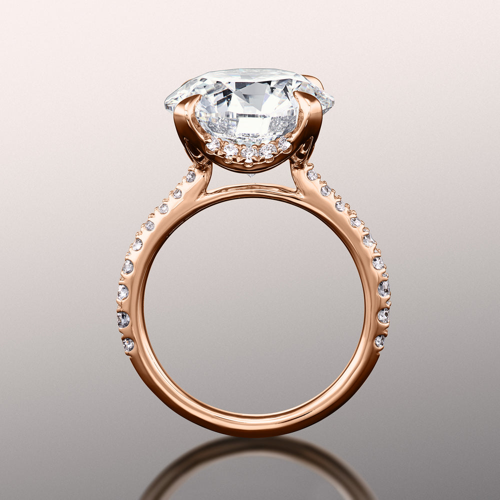 Round Cut The Cassatt Ring with Lab Grown Diamond in 14KT Rose Gold view 4
