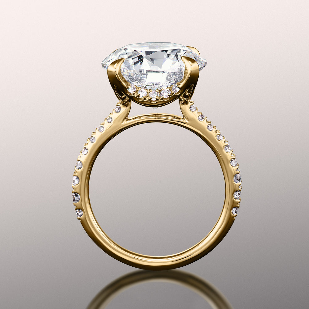 The Cassatt Ring with Round Cut Diamond in 14KT Yellow Gold view 4

