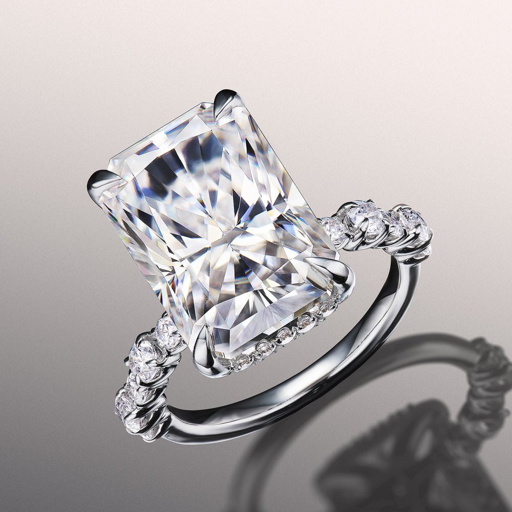 Radiant Cut The Warhol Ring with Lab Grown Diamond in 14KT White Gold view 3
