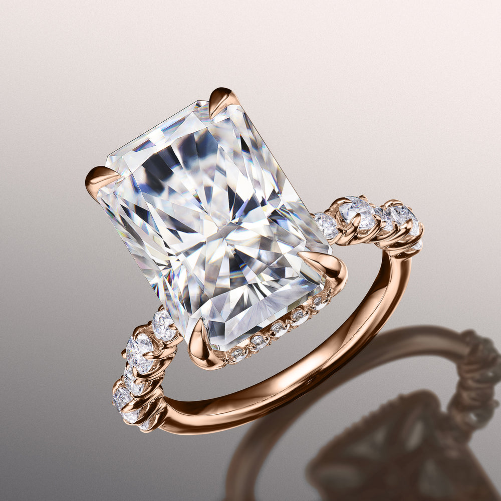 Radiant Cut The Warhol Ring with Lab Grown Diamond in 14KT Rose Gold view 3
