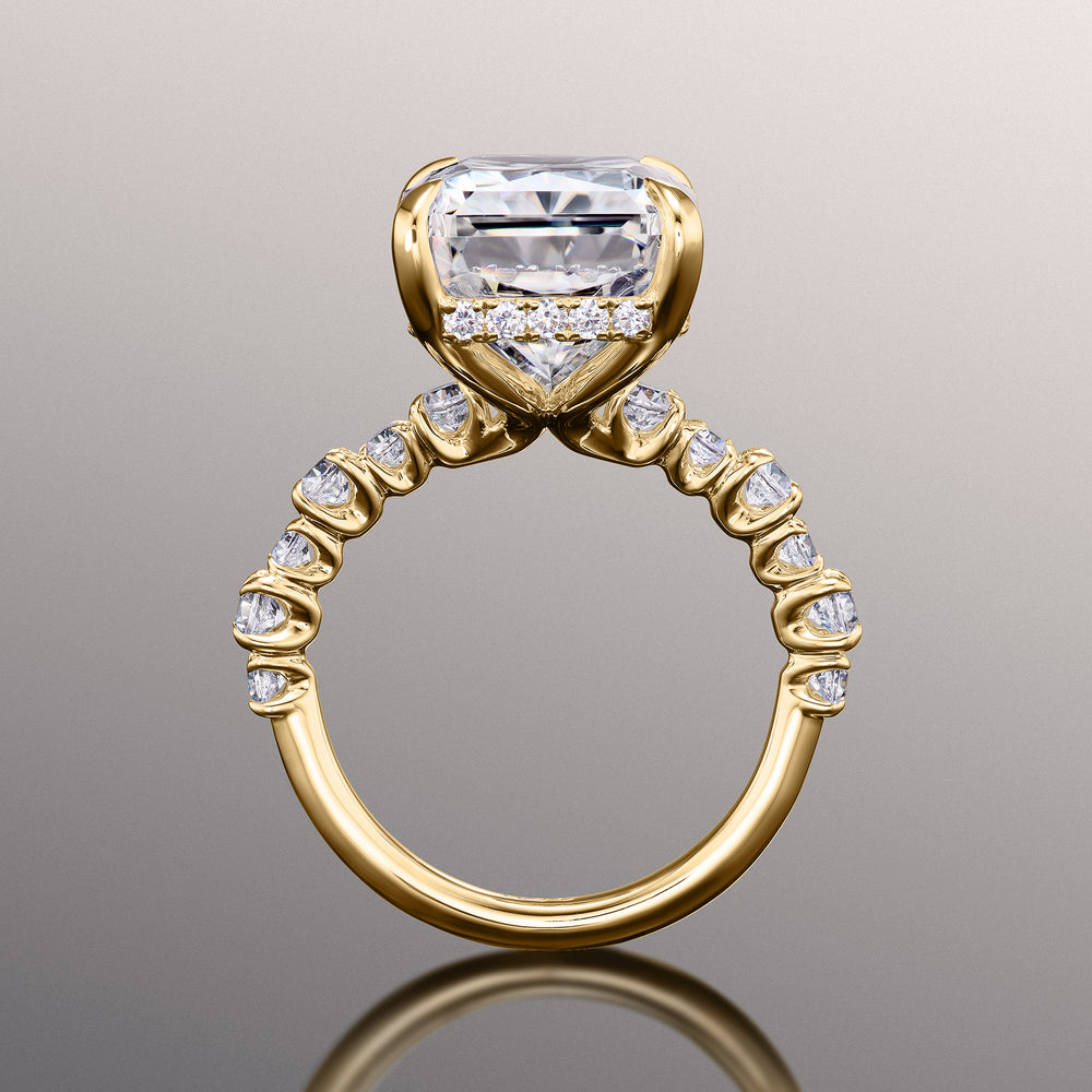 Radiant Cut The Warhol Ring with Lab Grown Diamond in 14KT Yellow Gold view 4
