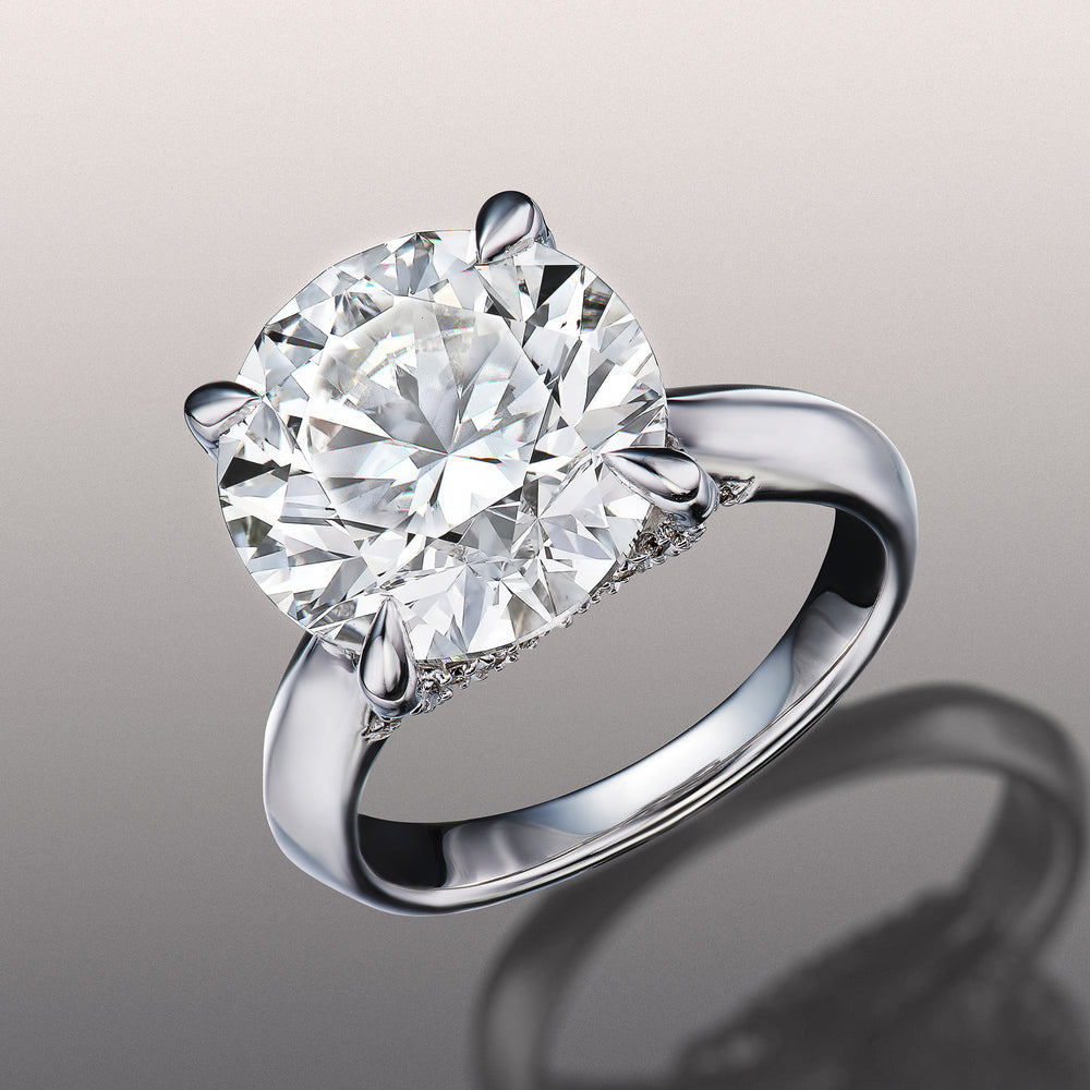 Round Cut The Vermeer Ring with Lab Grown Diamond in 14KT White Gold view 3

